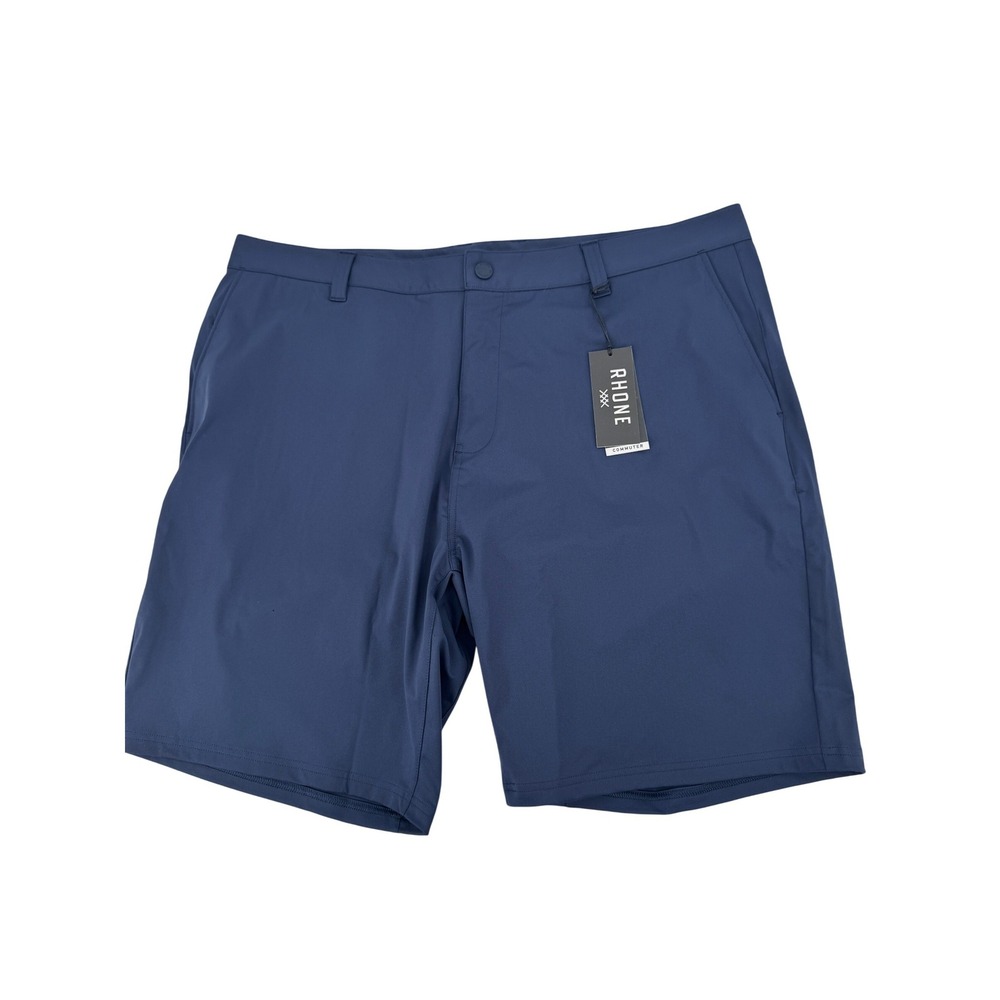 Rhone Commuter Shorts Mens 40 Navy Blue 9" Inseam Flex-Knit Performance Tech New